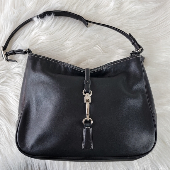 Coach Leatherware Black Leather Handbag #7778 Vintage 94 - Picture 13 of 16